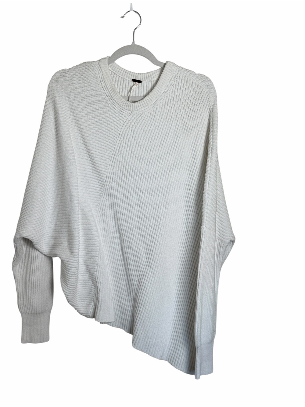 Free People Asymmetrical Downtown White Sweater Size Large